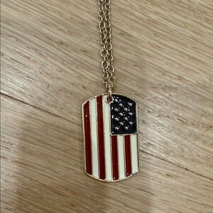 American Flag Pendant Necklace